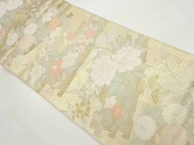 JAPANESE FUKURO OBI / WOVEN FLORAL RAFT